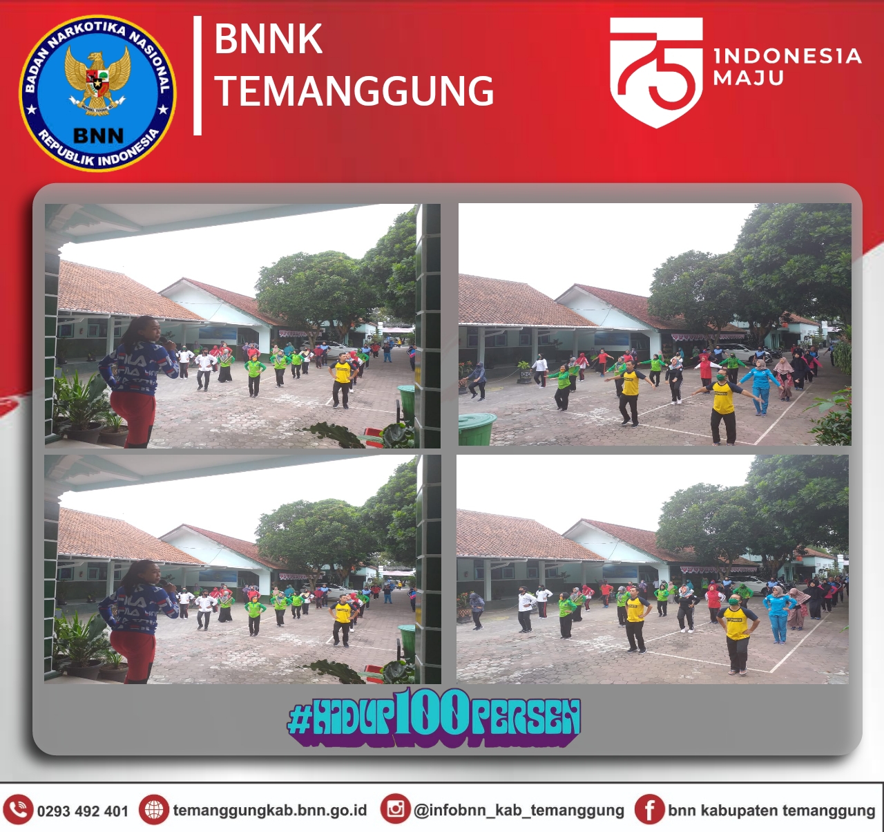 SENAM SEHAT DALAM RANGKA PEMBINAAN JASMANI PEGAWAI BNNK TEMANGGUNG SENAM SEHAT DALAM RANGKA PEMBINAAN JASMANI PEGAWAI BNNK TEMANGGUNG