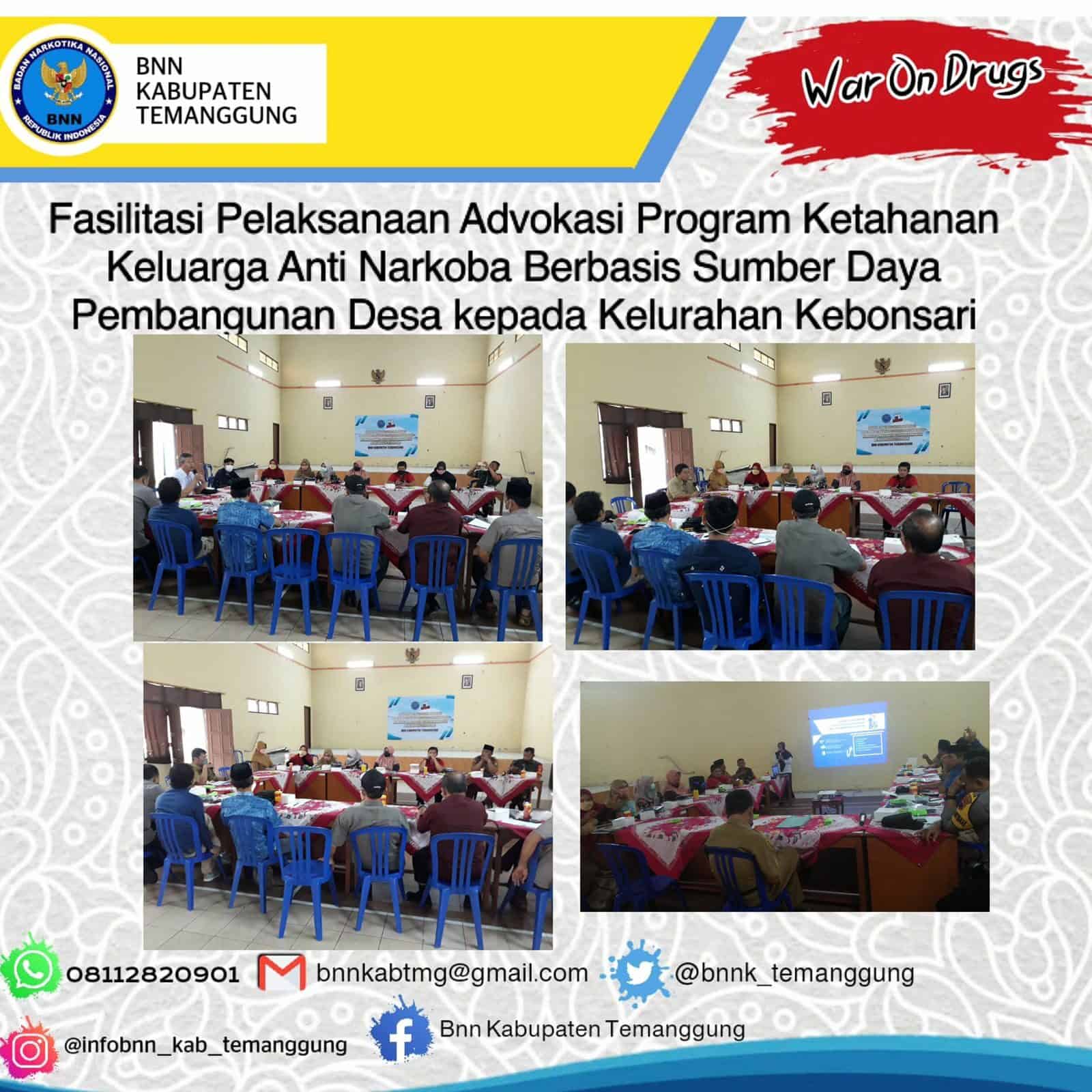 Fasilitasi Pelaksanaan Advokasi Program Ketahanan Keluarga Berbasis Sumber Daya Pembangunan Desa kepada Kelurahan Kebonsari